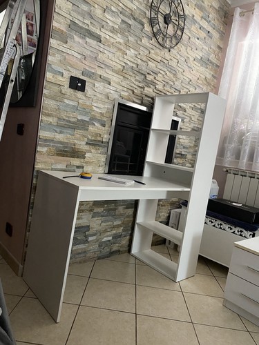 Scrivania bianca 120x50x76 - scrivania, pc